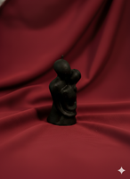 Aşkın Siyah Dokunuşu: Kucaklaşan Figür Dekoratif Mum