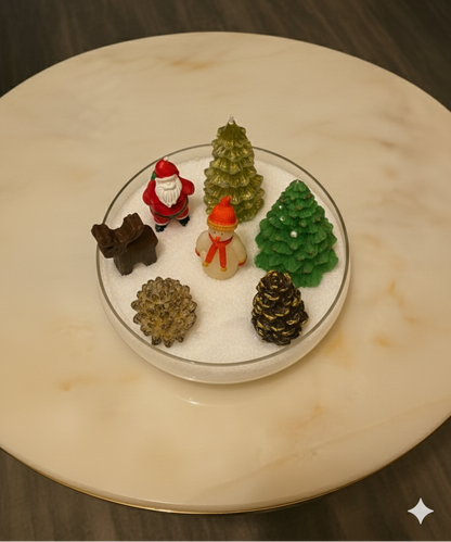 7 Parçalı Lüks Yılbaşı Dekorasyon Seti: Noel Baba, Kardan Adam ve Çam Ağacı Figürleri