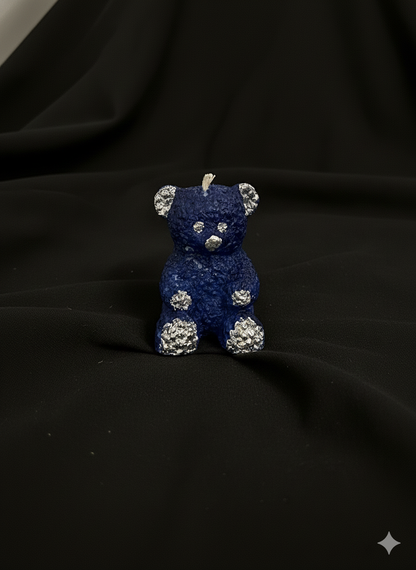 Parıltılı Mavi Ayıcık Dekoratif Mum