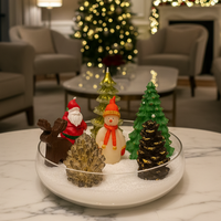 7 Parçalı Lüks Yılbaşı Dekorasyon Seti: Noel Baba, Kardan Adam ve Çam Ağacı Figürleri